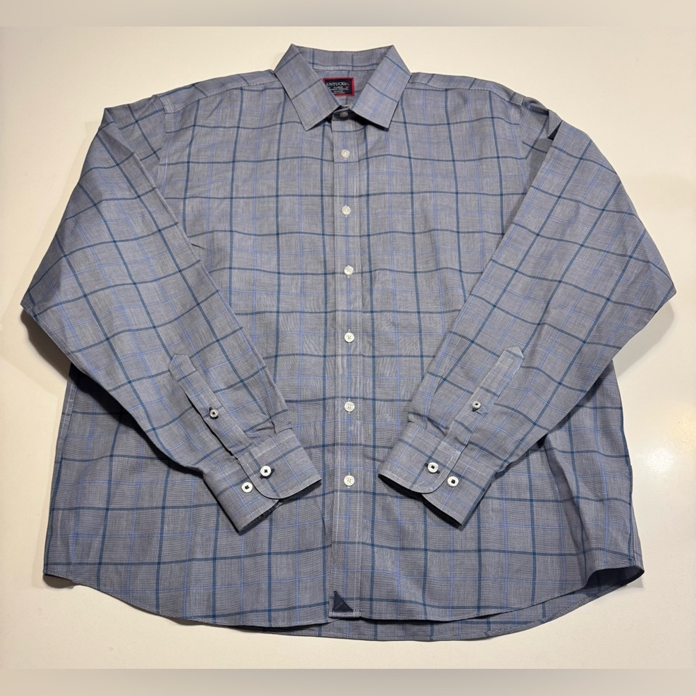 UNTUCKit Mens Size XL Ortman WF Plaid Relaxed Fit 100% Cotton Button Up Shirt